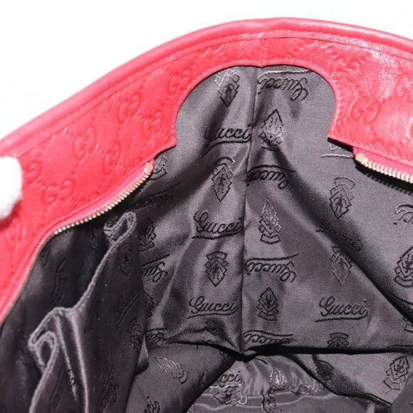 GUCCI GG Canvas Guccissima Tote Bag Leather Gold Red 211137 Auth 146617 - Picture 13 of 16